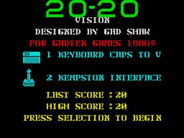 20-20 Vision - Screenshot - Game Select Image