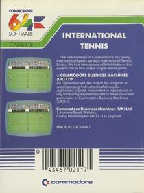 International Tennis (CBM) - Box - Back Image