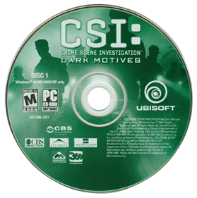 CSI: Crime Scene Investigation: Dark Motives - Disc Image