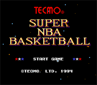 Tecmo Super NBA Basketball - Screenshot - Game Title Image
