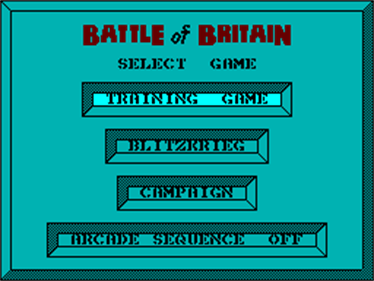 Battle of Britain (PSS) - Screenshot - Game Select Image