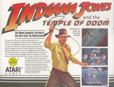 Indiana Jones and the Temple of Doom - Box - Back Image