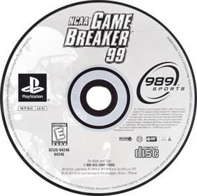 NCAA GameBreaker 99 - Disc Image