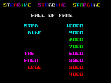 Starbike - Screenshot - High Scores Image
