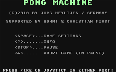 Pong Machine - Screenshot - Game Title Image