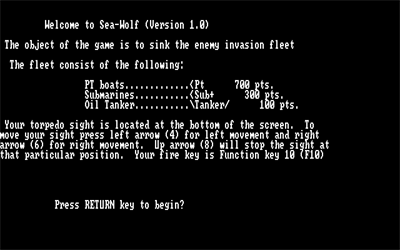 Seawolf - Screenshot - Game Title Image