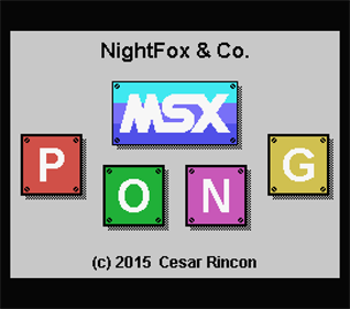 MSX Pong! - Screenshot - Game Title Image