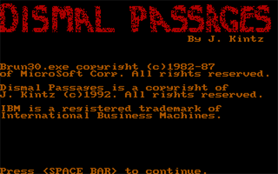 Dismal Passages - Screenshot - Game Title Image