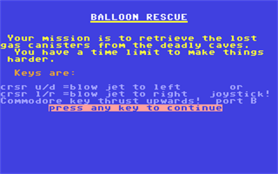 Balloon Rescue - Screenshot - Game Title Image