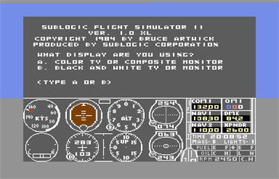 Flight Simulator II XL - Screenshot - Game Title Image