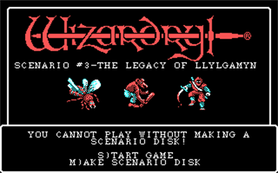 Wizardry: Legacy of Llylgamyn: The Third Scenario - Screenshot - Game Title Image