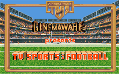 TV Sports Football - Screenshot - Game Title Image