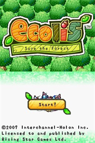 Eco-Creatures: Save the Forest - Screenshot - Game Title Image