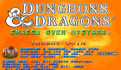 Dungeons & Dragons: Shadow Over Mystara - Screenshot - Game Title Image