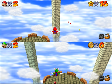 SM64 Splitscreen Multiplayer - Screenshot - Gameplay Image