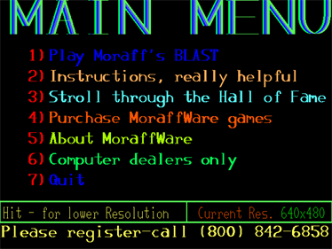 Moraff's Blast I - Screenshot - Game Select Image