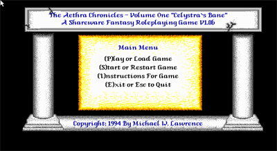 The Aethra Chronicles: Volume One: Celystra's Bane - Screenshot - Game Select Image