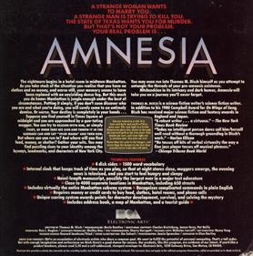 Amnesia (Cognetics) - Box - Back Image