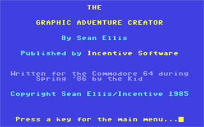 The Graphic Adventure Creator - Screenshot - Game Title Image