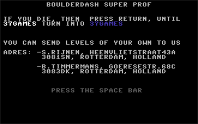 Boulder Dash Super Prof - Screenshot - Game Title Image