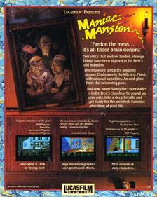Maniac Mansion (Enhanced Version) - Box - Back Image