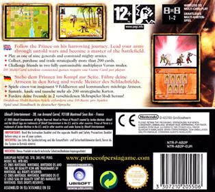Battles of Prince of Persia - Box - Back Image