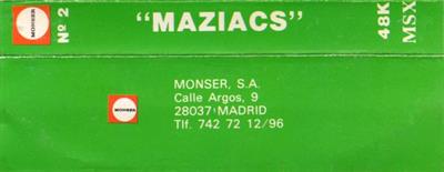 Maziacs - Box - Back Image