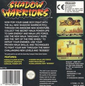 Ninja Gaiden Shadow - Box - Back Image