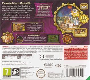 Professor Layton and the Miracle Mask - Box - Back Image