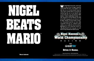 Nigel Mansell's World Championship Racing - Advertisement Flyer - Front Image