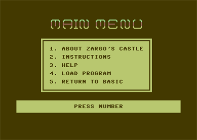 Zargo's Castle - Screenshot - Game Select Image