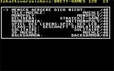 Brett Games 128 - Screenshot - Game Select Image