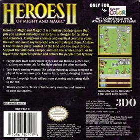 Heroes of Might and Magic II - Box - Back Image