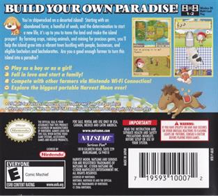 Harvest Moon DS: Island of Happiness - Box - Back Image