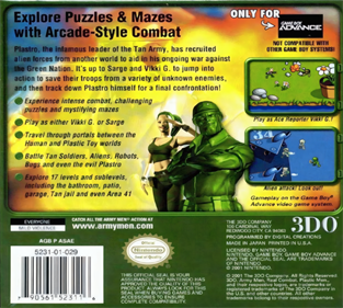 Army Men Advance - Box - Back Image