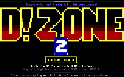 D!ZONE 2: For DOOM & DOOM II - Screenshot - Game Title Image