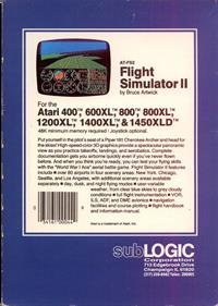 Flight Simulator II - Box - Back Image