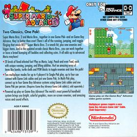 Super Mario Advance - Box - Back Image