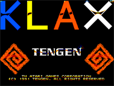 KLAX - Screenshot - Game Title Image