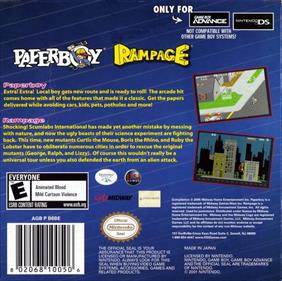 Paperboy / Rampage - Box - Back Image