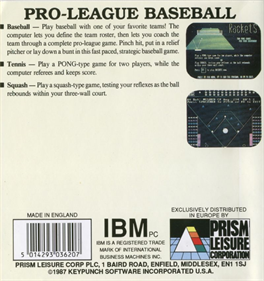 Pro-League Baseball - Box - Back Image