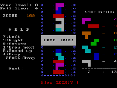 Tetris (1986) - Screenshot - Game Over Image