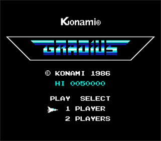 Gradius: MSX Version - Screenshot - Game Title Image