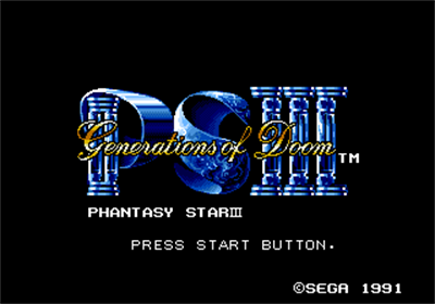 Phantasy Star III: Generations of Doom - Screenshot - Game Title Image