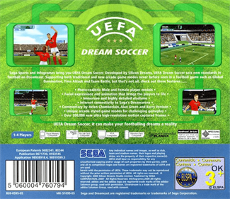 UEFA Dream Soccer - Box - Back Image