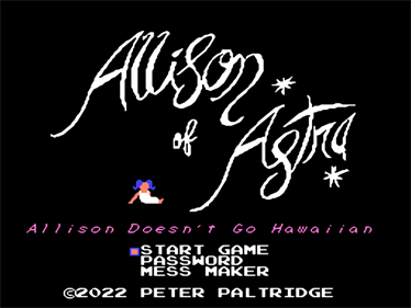 Allison of Astra: Allison Doesn't Go Hawaiian - Screenshot - Game Title Image