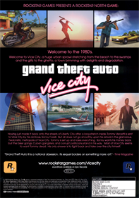 Grand Theft Auto: Vice City - Box - Back Image