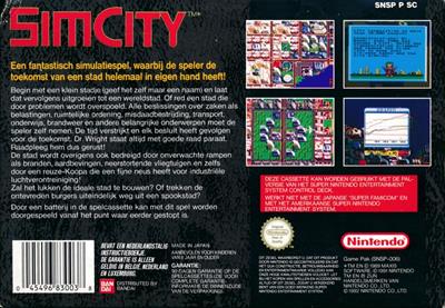 SimCity - Box - Back Image