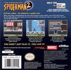 Spider-Man 2: The Sinister Six - Box - Back Image