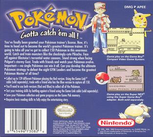 Pokémon Blue Version - Box - Back Image